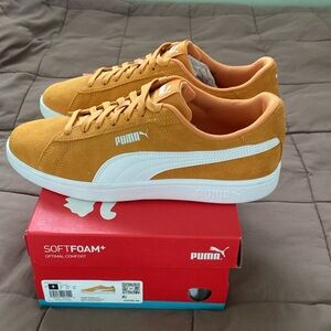 Puma Smash 3.0 Men’s Size 9 Desert Clay White Silver Suede Sneakers Lifestyle